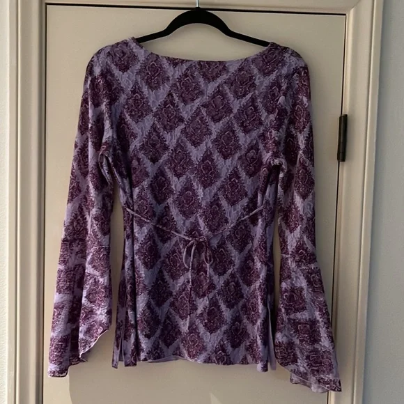 INC Petite Bohemian Lace Bell-Sleeve Women’s Top. - Picture 5 of 9